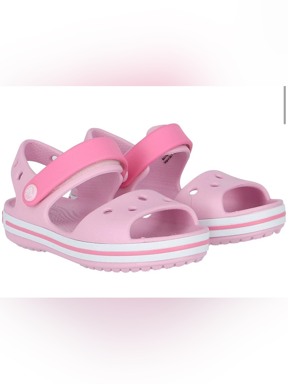Crocs Pink Crocband Sandals Kids Pink Adjustable Strap Size 10
